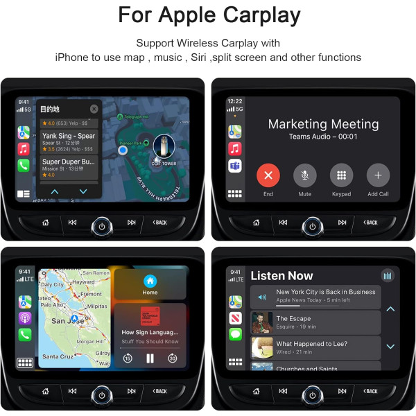 Adaptador inalámbrico CarPlay para iPhone, adaptador inalámbrico CarPlay  convertidor de fábrica con cable CarPlay a CarPlay inalámbrico, compatible