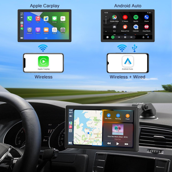 Pantalla portátil Apple carplay para automóviles, pantalla táctil